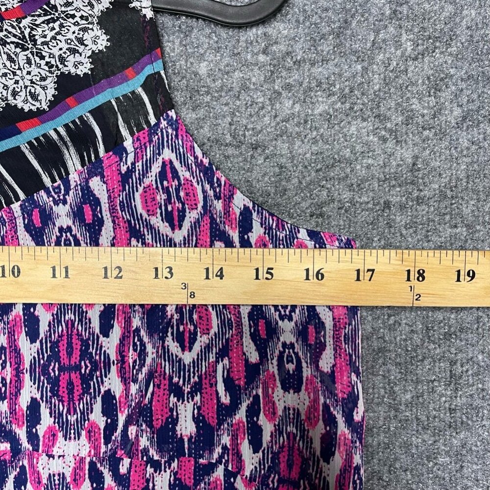 Express Womens Shift Dress Multicolor Lined Maxi Sleeveless Boho Mixed Print S - Picture 9 of 10